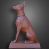 doberman-sozinho-lado-esquerdo-fundo-cinza