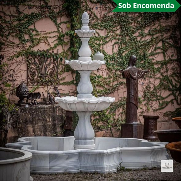 Chafariz-3-Pratos-com-Lago-Marmore-Branco-315cm-FMP209