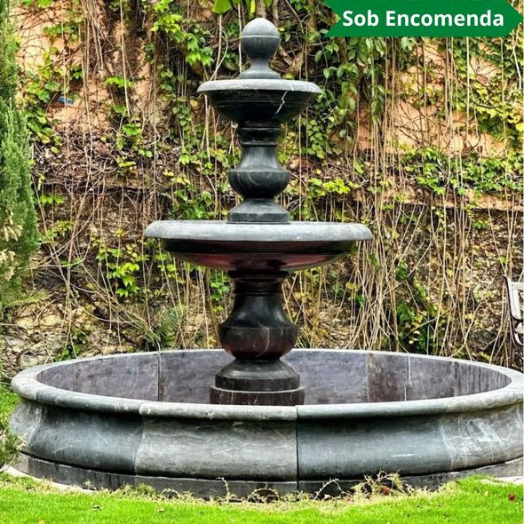 Chafariz-2-Pratos-com-Lago-Marmore-preto-210cm-FMP208