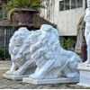 Par-de-Leao-Sentado-140cm-Marmore-Branco-EMP462