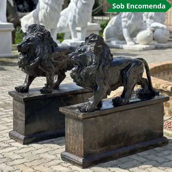 Par-e-Leao-Andando-Marmore-Black-100cm-EMP243