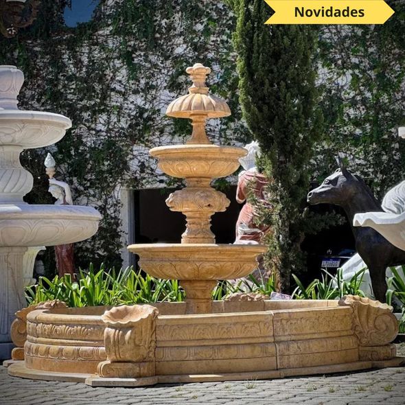 Chafariz-Eleganza-Marmore-Amarelo-com-Lago-180cm-FMP377